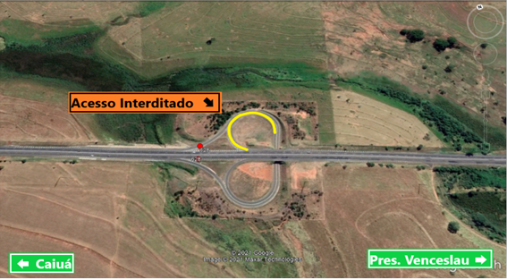 CART interdita alças da SP-270 em Venceslau CART interdita alças da SP-270 em Venceslau