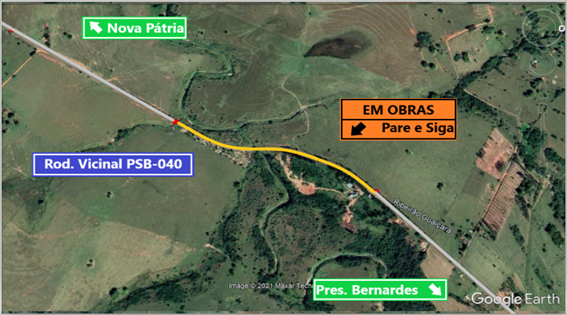 Vicinal de acesso ao distrito de Nova Pátria, em Bernardes, terá interdições Vicinal de acesso ao distrito de Nova Pátria, em Bernardes, terá interdições