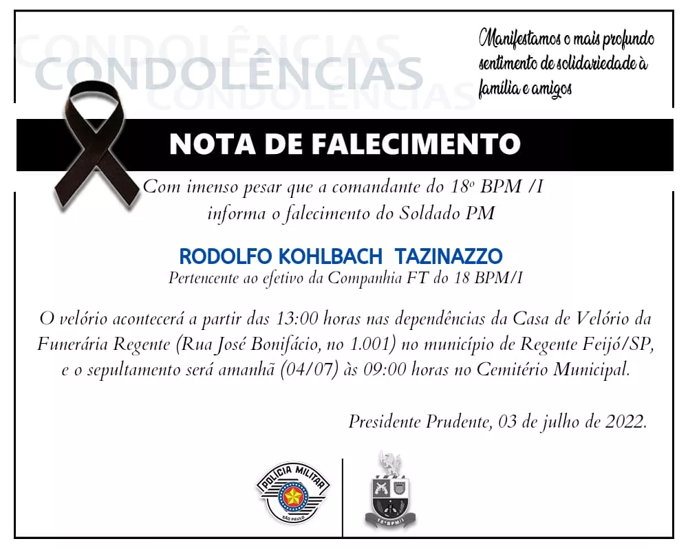 Policial militar morre em acidente de trânsito na Rodovia Raposo Tavares