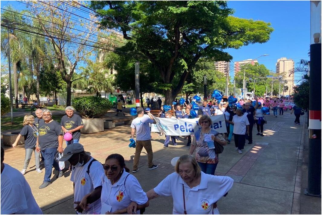 Fiéis católicos participam de Marcha pela Vida em Presidente Prudente (SP)