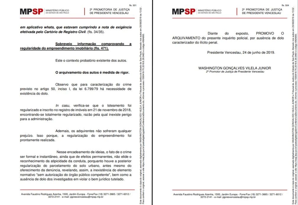'Operação Homestead Act'; Ministério Público arquiva inquérito policial, sobre suposta venda de lotes irregulares, em Venceslau!