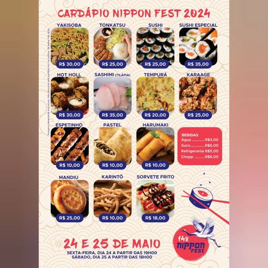 '14ª Nippon Fest'; Com ampla programação artísticas e pratos típicos da cultura japonesa, evento começa hoje em Álvares Machado; A partir das 19h!