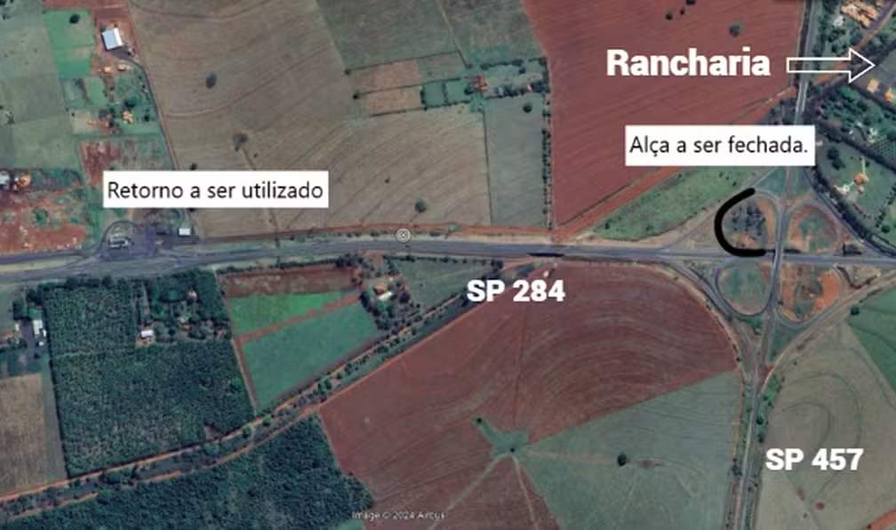 'Serviços de Manutenção'; Obras interditam alça de saída da Rodovia Homero Severo Lins, em Rancharia; Previsão de conclusão até quinta-feira!