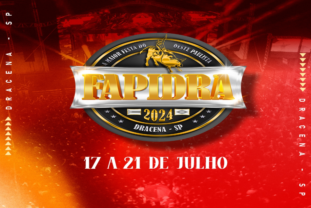 'Fapidra 2024'; Exposição agropecuária com rodeio em touros e shows de Fiduma & Jeca, Luan Santana, Bruno e Marrone, Luan Pereira + Open Farra e João Bosco e Vinícius, tem início nesta quarta-feira em Dracena!