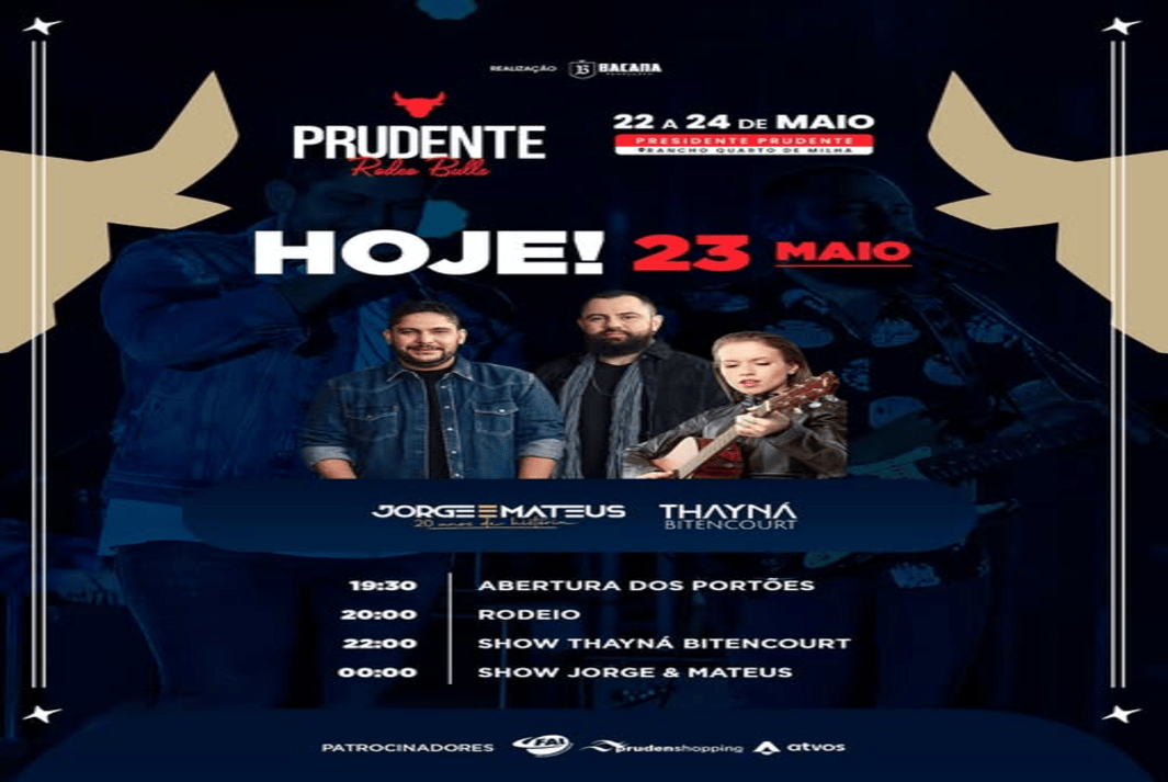 Pelo amor de Deus, tem show do Jorge e Mateus no sextou de evento, Thayná Bitencourt abre o musical da noite!