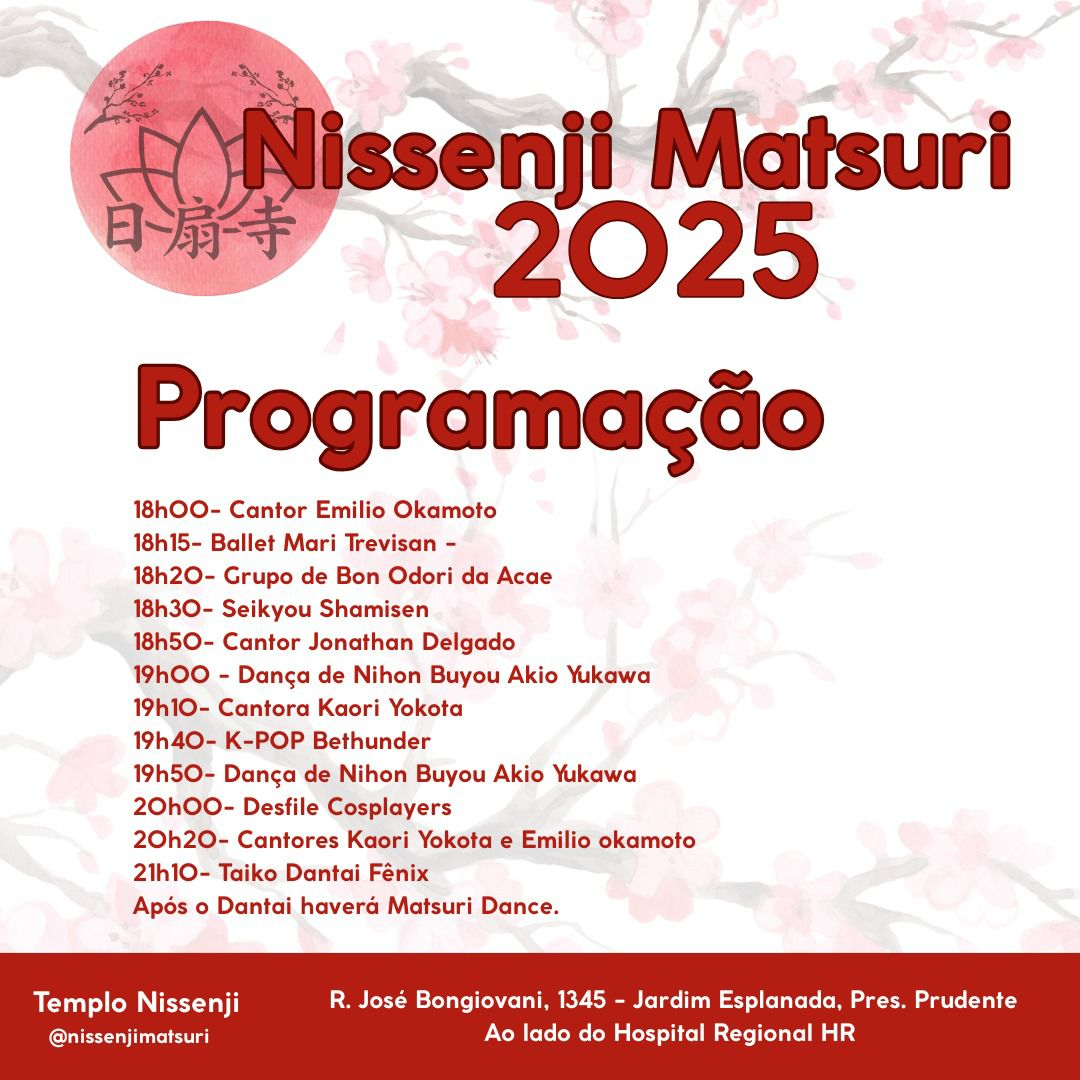 Com atrações musicais e culinária oriental, tradicional evento da cultura e espiritualidade japonesa, acontece neste momento em Prudente; Gratuito!