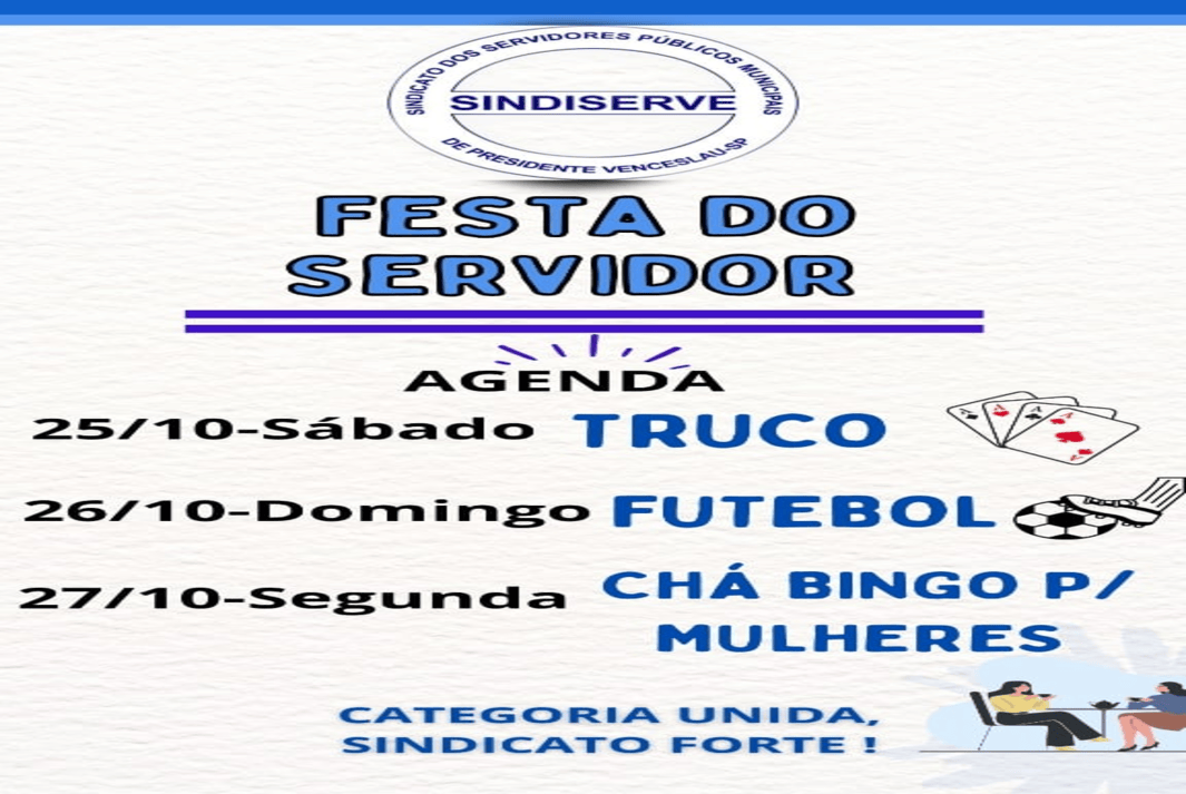 Com torneio de truco, futebol e chá bingo para as mulheres, Sindeserve realiza eventos dedicados ao servidor, em Venceslau; Associados e dependentes!