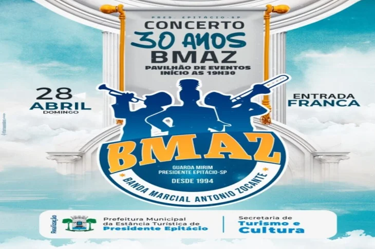 '30 Anos De Fundação'; Em comemoração ao seu aniversário, Banda Marcial de Epitácio realiza apresentação gratuita na Orla; Hoje a partir das 19h30!