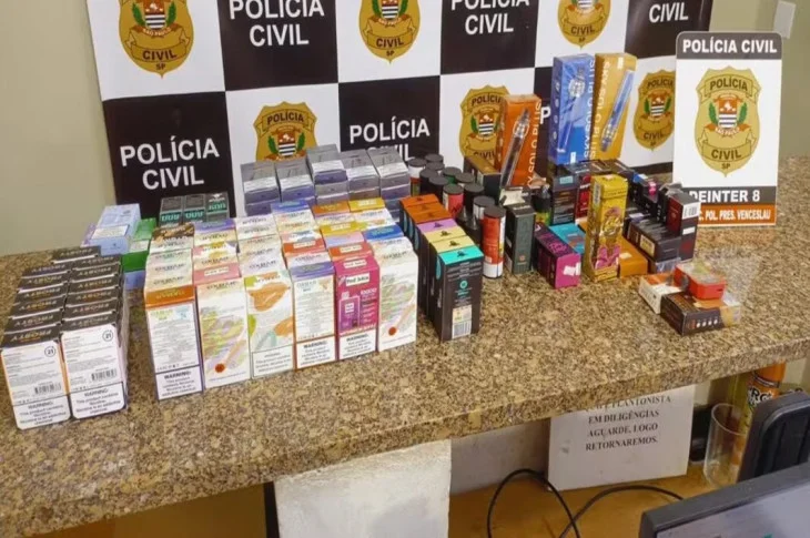 'Operação Não Pod'; Polícia Civil apreende, mais de 160 cigarros eletrônicos e outros produtos relacionados de venda proibida, em Venceslau!