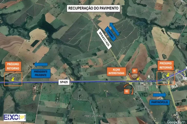 'Recuperação do Pavimento'; Obras interditam alças de acesso da Rodovia Assis Chateaubriand, em Martinópolis; Previsão de término no dia 26!