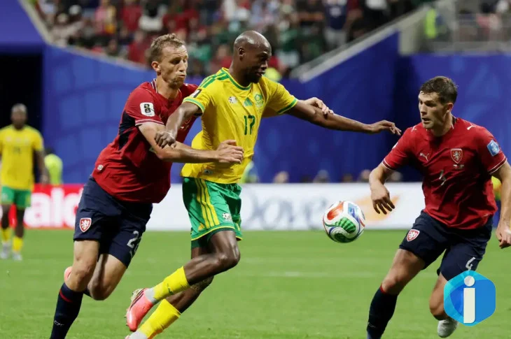 África do Sul sofre gol aos 6 min, reage e empata com República Tcheca