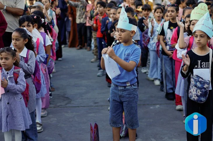 Alunos voltam às aulas presenciais em Gaza depois de três anos