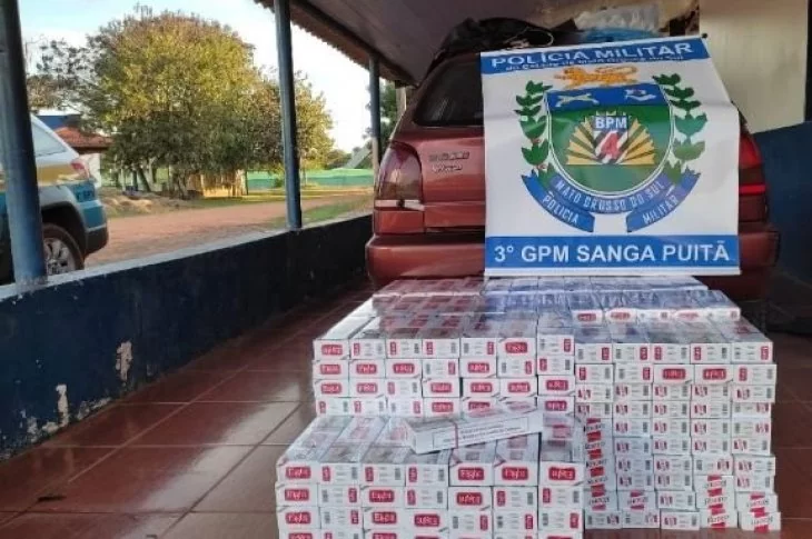 Casal de Presidente Epitácio é preso em Ponta Porã com carga de cigarros contrabandeados