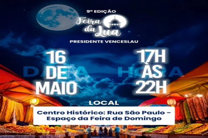 Com exposições, praça de alimentação e música ao vivo com a banda Sonzin, evento acontece hoje em Venceslau; Das 17h às 22h!