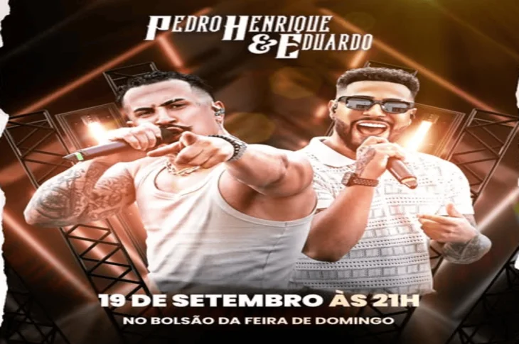 Com praça de alimentação e show dos sertanejos Pedro Henrique & Eduardo, evento acontece esta noite em Venceslau; Ás 21 horas com entrada gratuita!