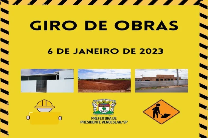 Confira o "giro de obras" em andamento divulgado pela Prefeitura de Presidente Venceslau; EMEI "Fernando Deak", Residencial da Faive e Espaço Saúde