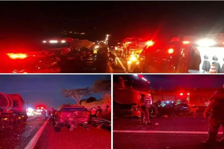 Engavetamento de veículos; Acidente deixa um morto e três feridos com gravidade, em Bernardes!