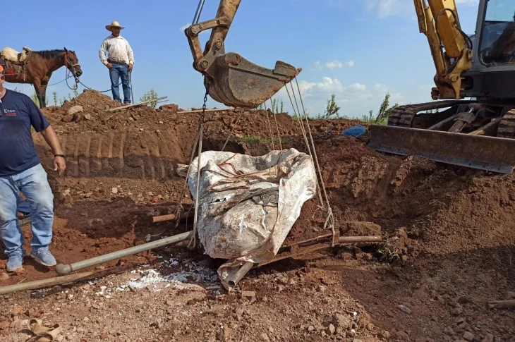 Fóssil de dinossauro descoberto há nove anos ficará em Prudente