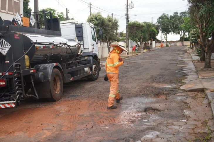Iniciado trabalho de recapeamento em vias de Presidente Venceslau