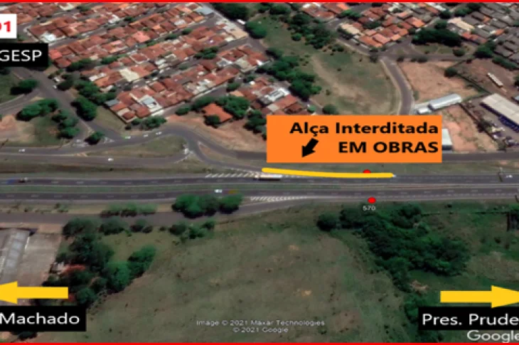 Manutenção causa interdições em Prudente e Palmital