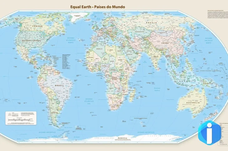 Novo mapa-múndi corrige tamanho da África, América do Sul e Ásia