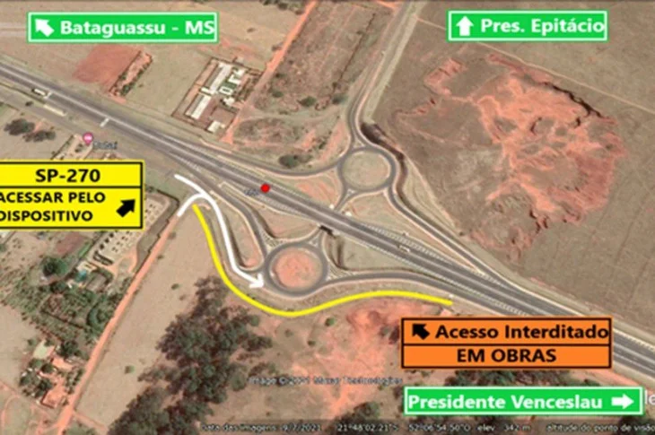 Obras para ampliação de acesso à Presidente Epitácio geram desvios em via marginal em dezembro