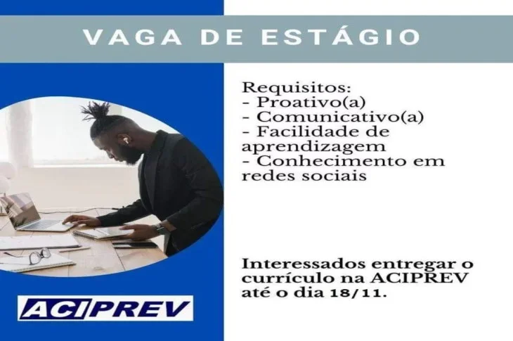 Oportunidade para estágio é oferecida em Presidente Venceslau