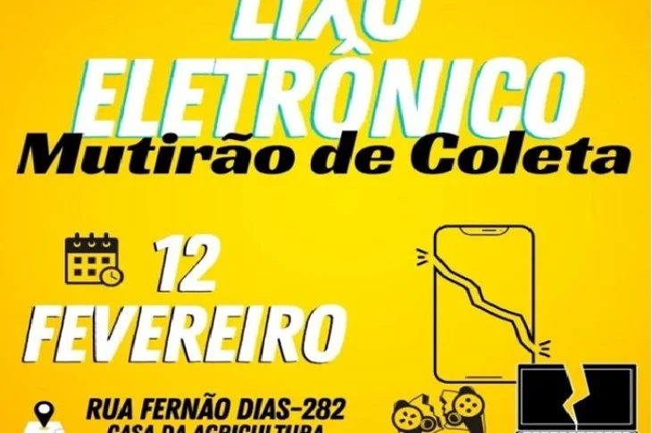 Piquerobi terá mutirão de coleta do lixo eletrônico neste sábado