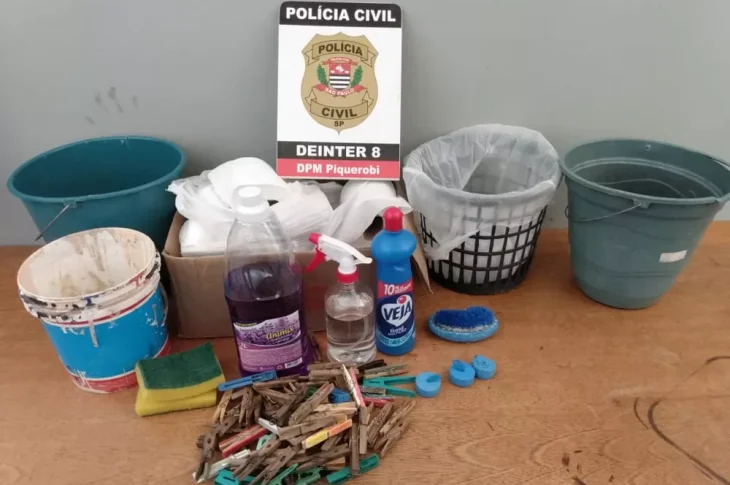 Polícia Civil de Piquerobi recupera produtos furtados de escola estadual e prende suspeito de praticar o crime