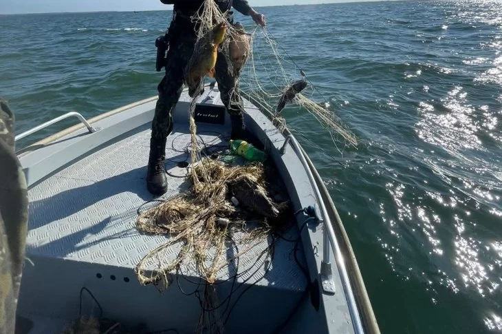 Polícia Militar Ambiental apreende 250 metros de redes de pesca sem identificação no Rio Paraná, em Epitácio