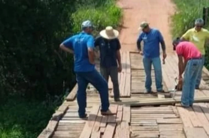 Ponte na zona rural de Caiuá passa por reparos