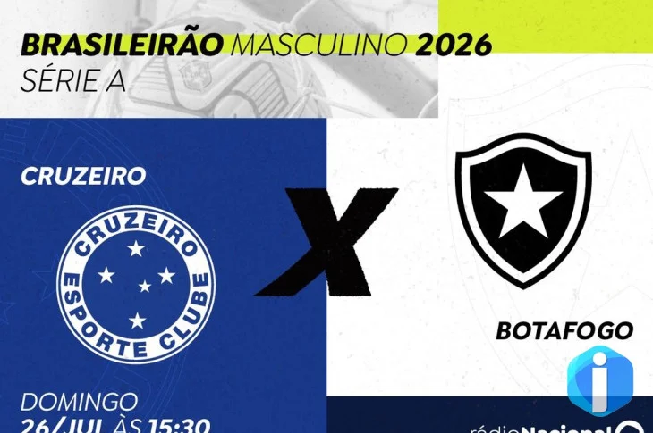Rádio Nacional transmite neste domingo duelo entre Cruzeiro e Botafogo